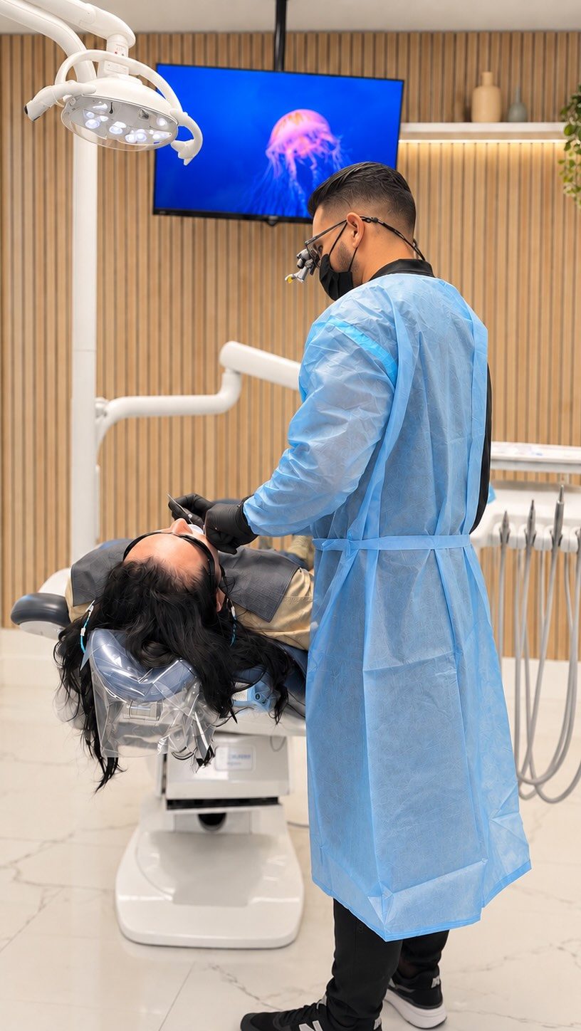 Dr. Escalante during a dental procedure